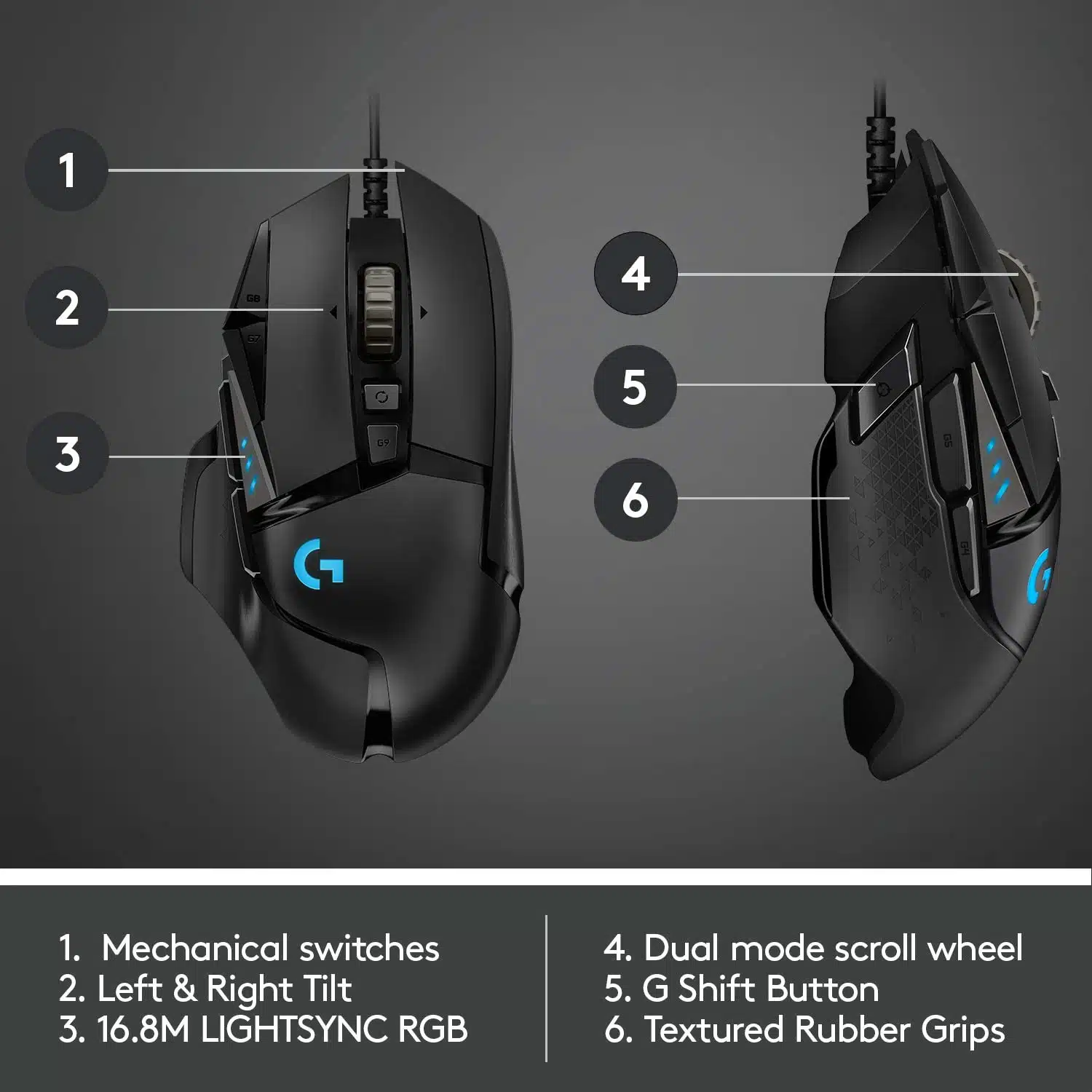 Logitech G502 HERO High Performance Wired Gaming Mouse 2 Logitech G502 HERO High Performance Wired Gaming Mouse - Image 2
