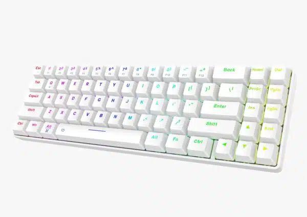 Dareu EK871 GTR RGB Hot-Swappable Tri-Mode Wireless Mechanical Keyboard, White 3 Dareu EK871 GTR RGB Hot-Swappable Tri-Mode Wireless Mechanical Keyboard, White - Image 3