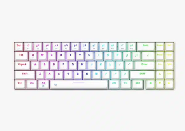 Dareu EK871 GTR RGB Hot-Swappable Tri-Mode Wireless Mechanical Keyboard, White 1 Dareu EK871 GTR RGB Hot-Swappable Tri-Mode Wireless Mechanical Keyboard, White