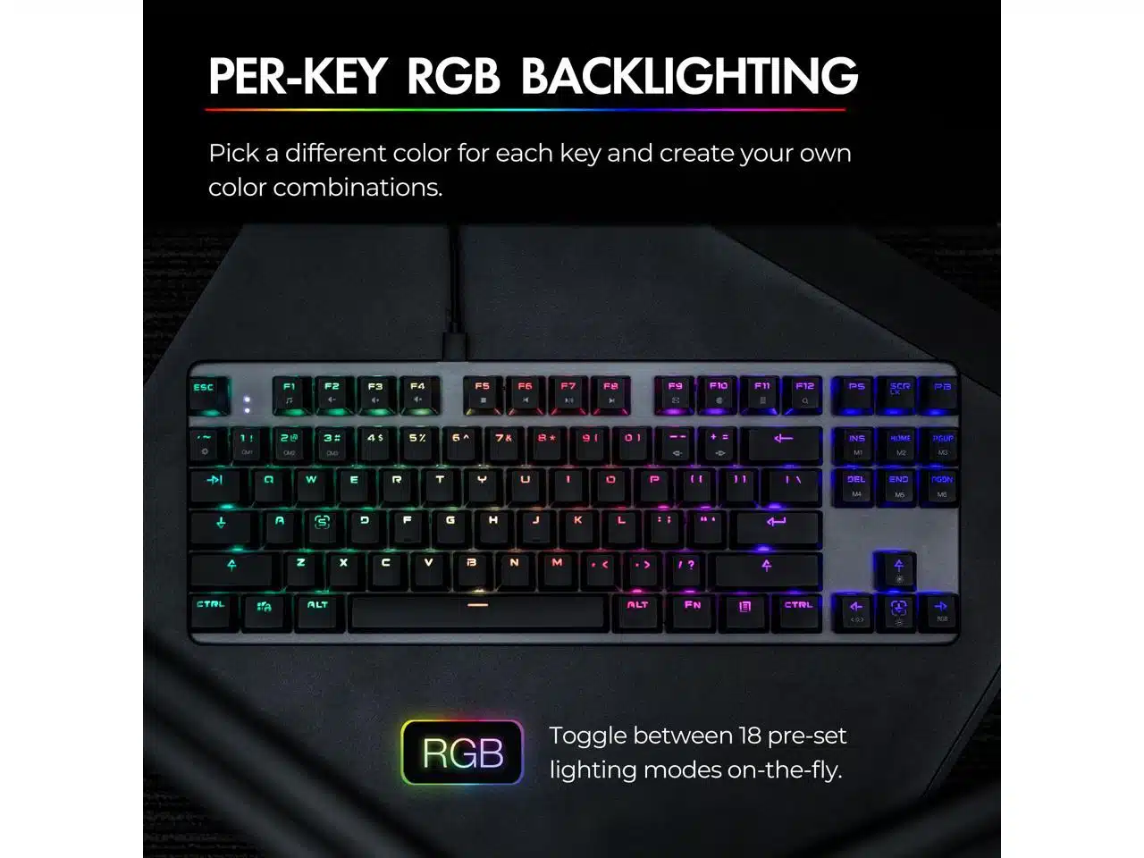 Tecware Phantom L, Low Profile Hotswappable Mechanical Keyboard 5 Tecware Phantom L, Low Profile Hotswappable Mechanical Keyboard - Image 5