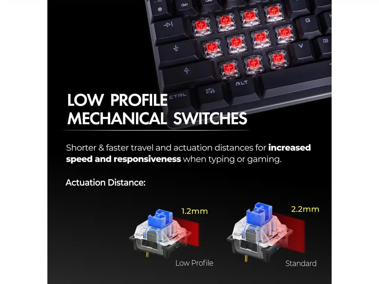 Tecware Phantom L, Low Profile Hotswappable Mechanical Keyboard 4 Tecware Phantom L, Low Profile Hotswappable Mechanical Keyboard - Image 4