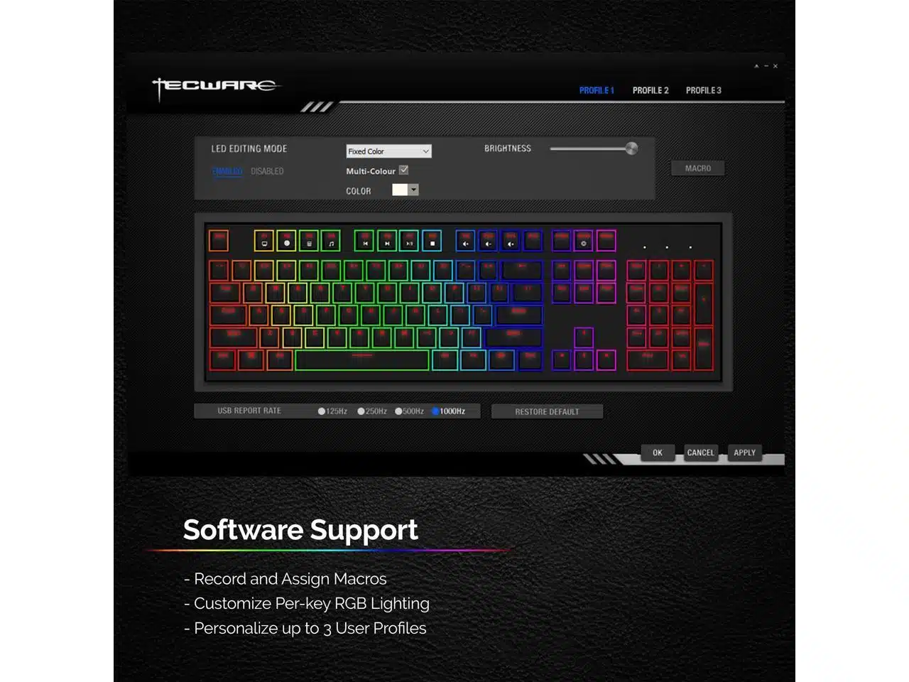 Tecware Phantom RGB 87-Key, Tenkeyless Hotswappable Mechanical Keyboard 6 Tecware Phantom RGB 87-Key, Tenkeyless Hotswappable Mechanical Keyboard - Image 6