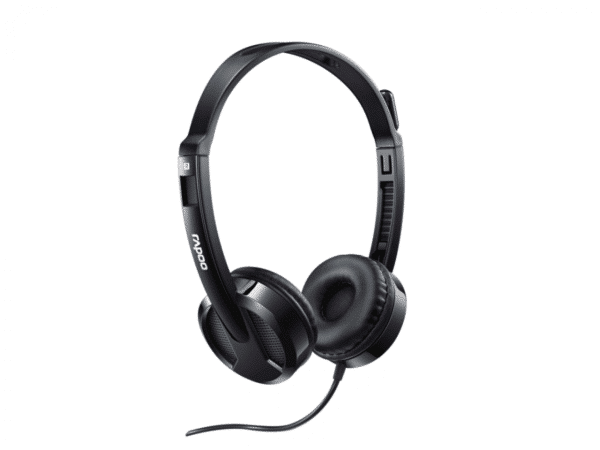 rapoo h100 wired black headphone