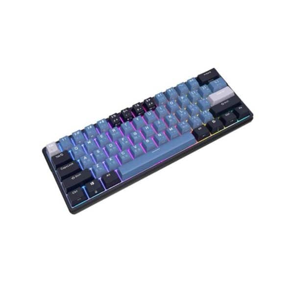 royal kludge rk61 plus wireless mechanical keyboard en th black cyansw top view