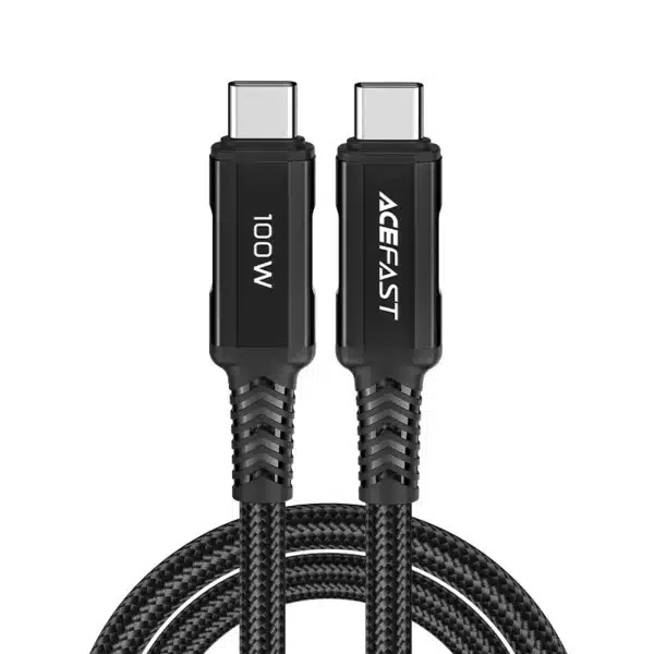 acefast c4 03 usb c to usb c 100w aluminum alloy charging data cable one2world black 352061