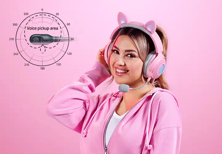 Razer Kraken Kitty V2 Pro USB Gaming Headset- Pink 4 Razer Kraken Kitty V2 Pro USB Gaming Headset- Pink - Image 4
