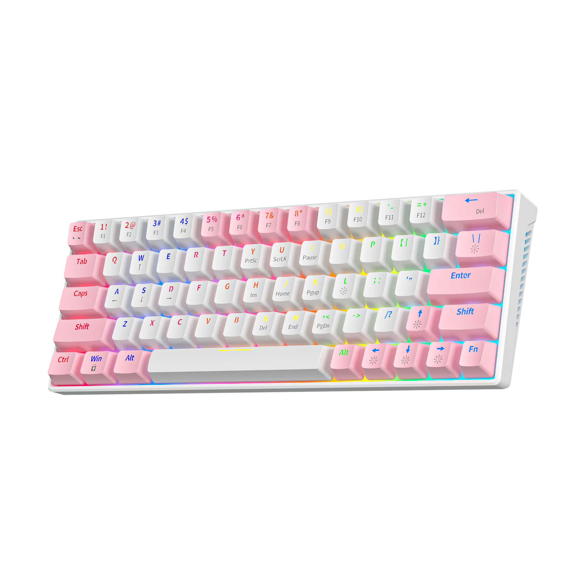 Zifriend ZA646 (64 Keys) 60% Mechanical Keyboard Red/Blue Switches, Hot ...