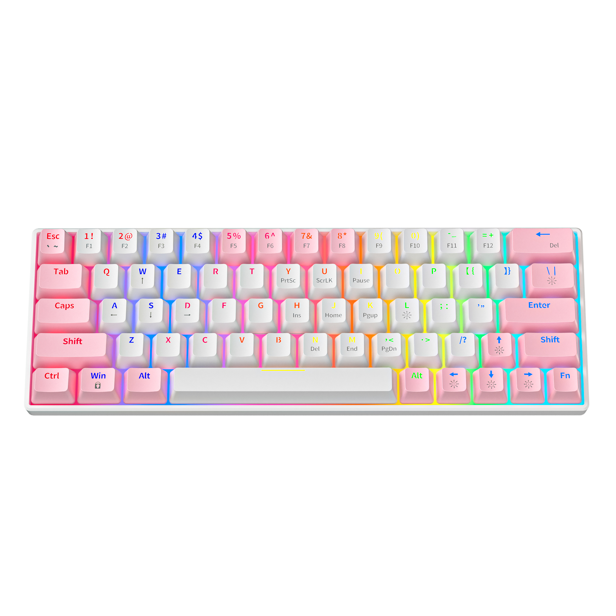 Zifriend ZA646 (64 Keys) 60% Mechanical Keyboard Red/Blue Switches, Hot ...