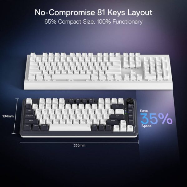 Redragon UCAL K673 PRO 75% Wireless Gasket RGB Mechanical Gaming Keyboard, Abyssal Blue - Image 4