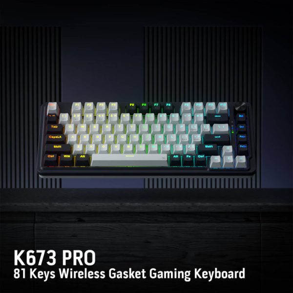 Redragon UCAL K673 PRO 75% Wireless Gasket RGB Mechanical Gaming Keyboard, Abyssal Blue - Image 3