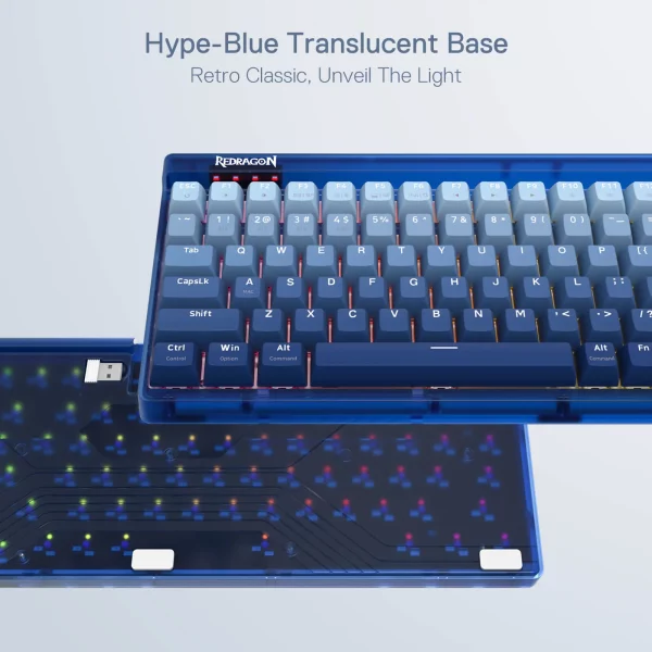 RedragonK656PRO3 ModeWirelessRGBGamingKeyboardbluecolor 1