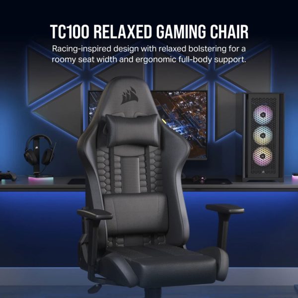 corsair tc100 relaxed black gaming chair banner