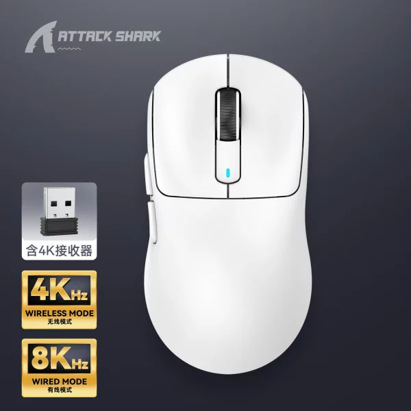 sku 02 Attack Shark X3PRO three mode 4K mouse white yythkg