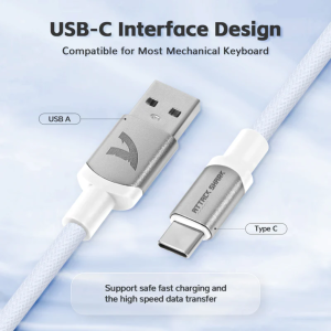 Attack Shark Coiled Cable, White - Image 4