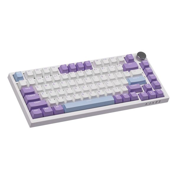 AJAZZ AK820 75% Gasket-Mounted Type-C Wired Mechanical Keyboard, White Purple - Image 8