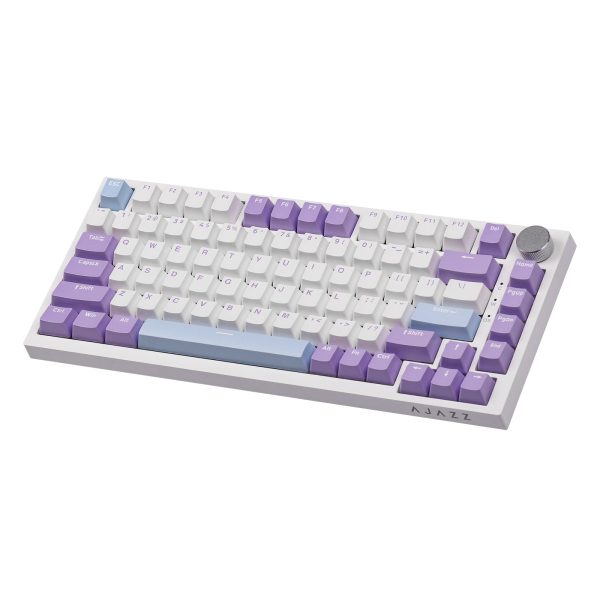 AJAZZ AK820 75% Gasket-Mounted Type-C Wired Mechanical Keyboard, White Purple - Image 6