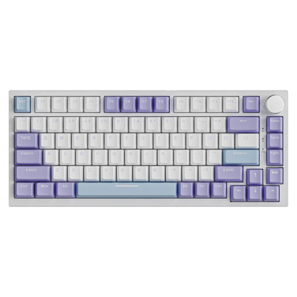 AJAZZ AK820 75% Gasket-Mounted Type-C Wired Mechanical Keyboard, White Purple
