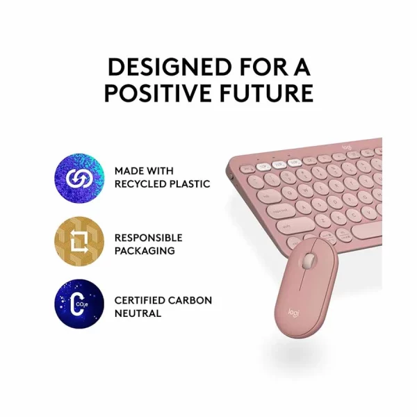 logitech pebble 2 tonal rose bluetooth keyboard 71717305540