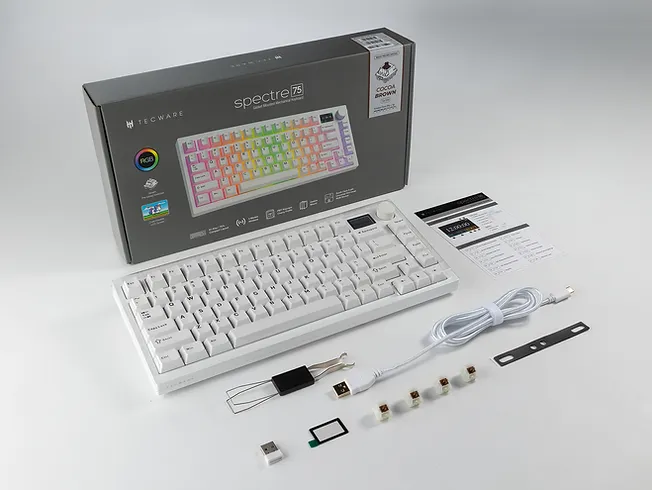 Tecware Spectre 75 Gasket Mounted Hot-swap 5-pin Mechanical Keyboard | 1.14" Customizable LCD Display with Knob | White 8 8517ed 5893e7025ef14f8a900ec44db2ecfcdamv2