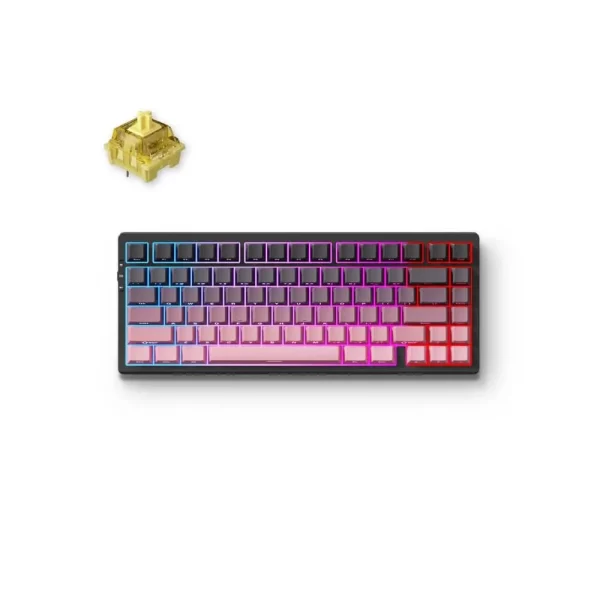 MCHOSE g75 tri mode mechanical keyboard black pink Cream shaft switch