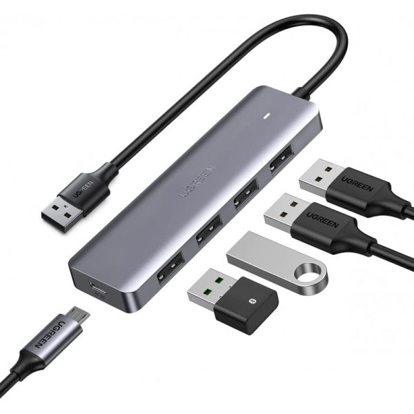 ugreen 4 port usb30 hub with usb c power supply cm219