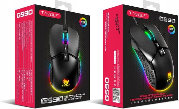 T-WOLF G590 WIRED RGB GAMING MOUSE BLACK - Image 5