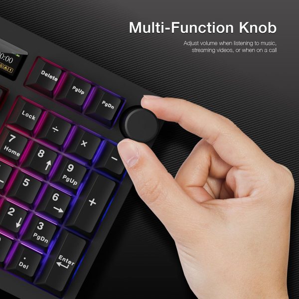 Tecware Spectre 96 Gasket Mounted Hot-swap 5-pin Mechanical Keyboard | 1.14" Customizable LCD Display with Knob | Black - Image 6