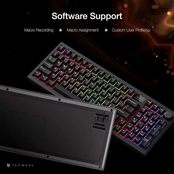 Tecware Spectre 96 Gasket Mounted Hot-swap 5-pin Mechanical Keyboard | 1.14" Customizable LCD Display with Knob | Black - Image 3