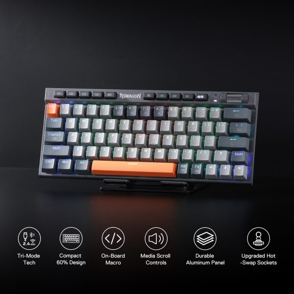 RedragonK63465 RGBWirelessGamingKeyboard 1