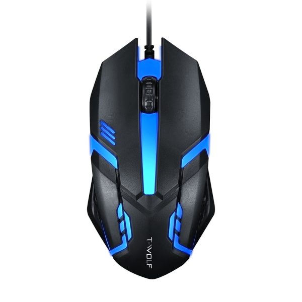 T WOLF V1 Wired Gaming Mouse 7 Colorful Backlight 1200 DPI Optical Cursor 1