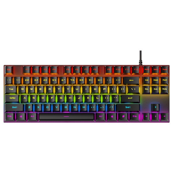 T18 Mechanical Keyboard 87 key RGB Luminous Keyboard USB Wired Splash proof Ghosting Support Green Axis 1