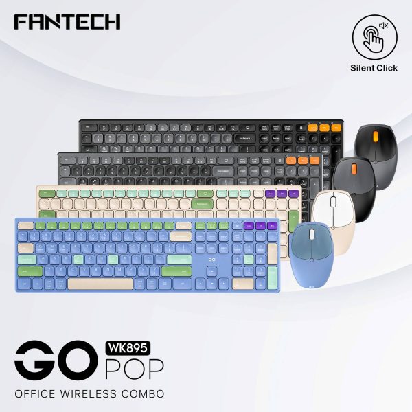 Fantech WK895 GO POP Wireless Keyboard-Mouse Combo, Blue - Image 2