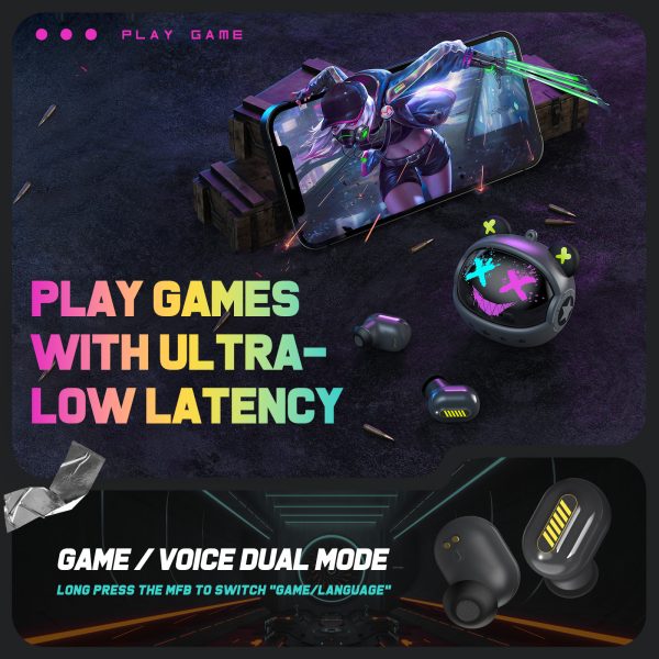 ONIKUMA T20 TWS Gaming Wireless Bluetooth Earbuds | Black - Image 5