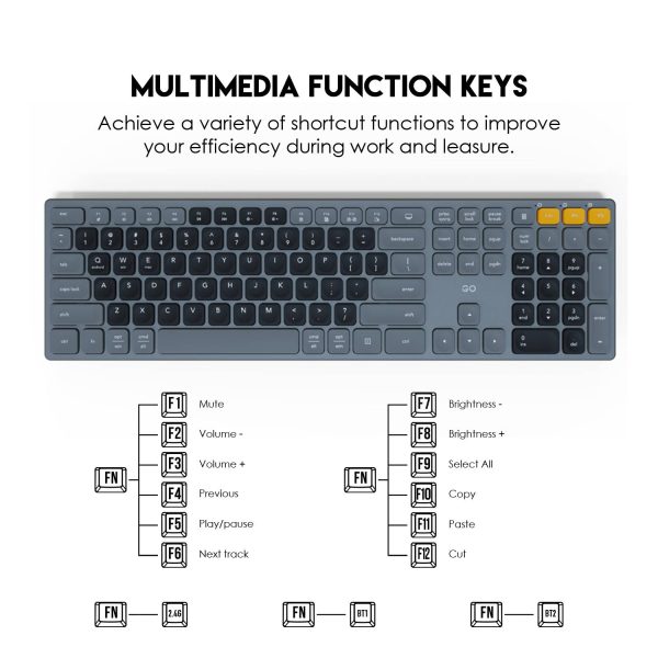 Fantech WK895 GO POP Wireless Keyboard-Mouse Combo, Blue - Image 7