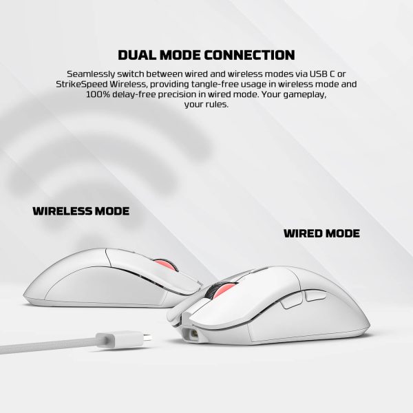FANTECH WGC5S BLAKE S DUAL MODE WIRELESS GAMING MOUSE, WHITE - Image 8