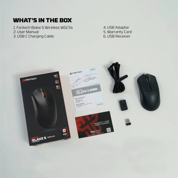 FANTECH WGC5S BLAKE S DUAL MODE WIRELESS GAMING MOUSE, WHITE - Image 10