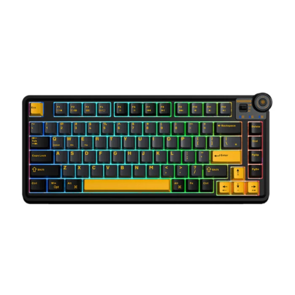 AULA AU75 Tri-Mode Wireless Gasket Mounted Mechanical Keyboard, Black