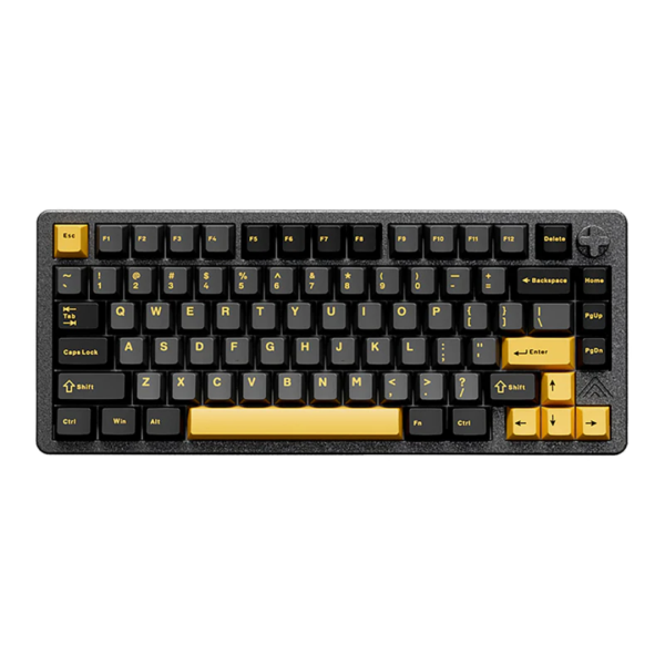 EWEADN K75 Tri mode Wireless 75% Layout Hot-swappable Aluminum Mechanical Keyboard, Black Yellow