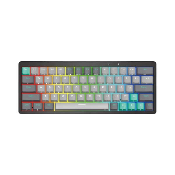 Fantech MK912 ATOM PRO63 RGB Tri-Mode Wireless Gaming keyboard, Mercury (Red Switch)