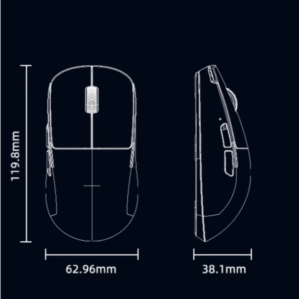MONKA M3 PAW3395 Tri-Mode Wireless Gaming Mouse, White - Image 12