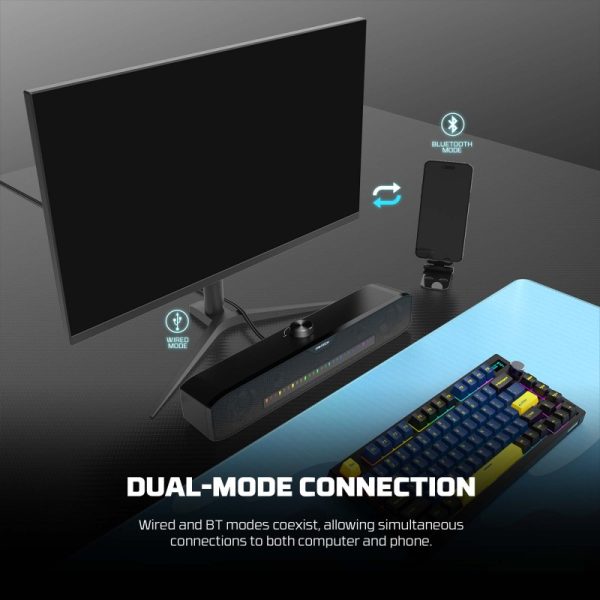 Fantech GS303 GROOVE BAR Dual Mode (Wired & Bluetooth) RGB Gaming Speaker - Image 7