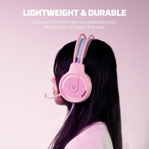 Fantech FLASH HQ53 Lightweight Gaming Headset, Pink - Image 3