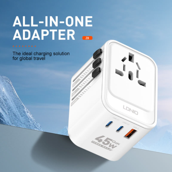 LDNIO Z8 3 USB Ports 45W GaN Travel Adapter - Image 2