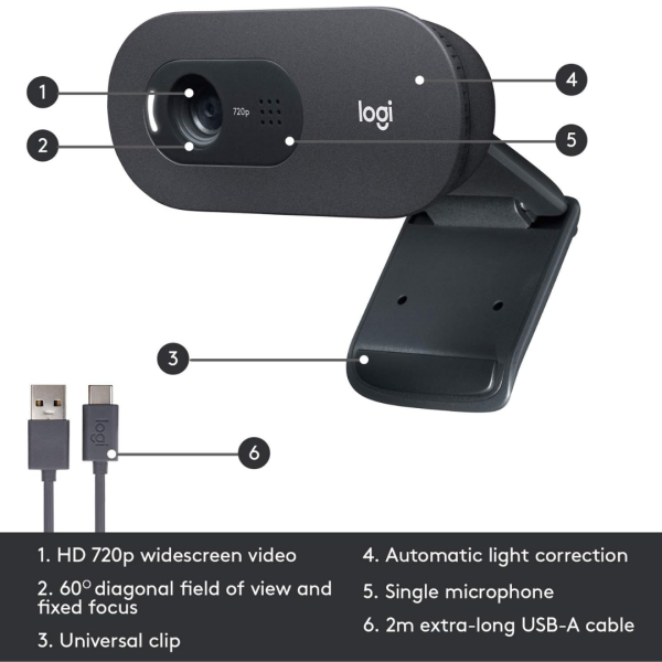 Logitech C505 High-Definition Webcam - Image 3