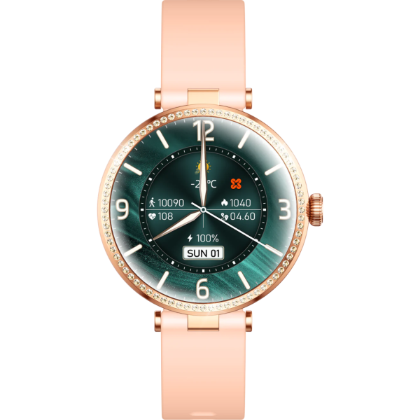 XINJI PAGT G2 PLUS Bluetooth Calling Lady Smart Watch, Gold - Image 2
