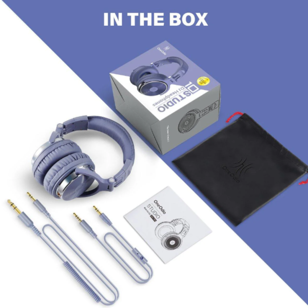 OneOdio Pro-10 Over Ear Wired Headphone, Silver - Image 7