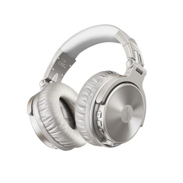 Oneodio Pro-C Dual Mode Wireless Over Ear DJ Headphone, Silver - Image 2