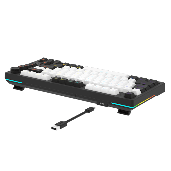 Dareu EK75 Gasket Mount Keyboard with Knob (2025), White Black (Dream Switch) - Image 3