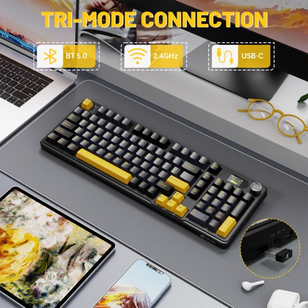 Attack Shark X98 PRO Tri-Mode Wireless Mechanical Keyboard, Star Black - Image 3