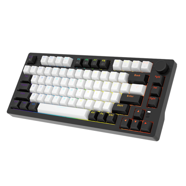 Dareu EK75 Gasket Mount Keyboard with Knob (2025), White Black (Dream Switch) - Image 2